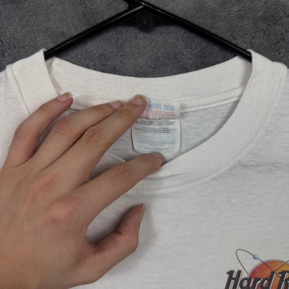 Hard Rock Cafe T-Shirt Medium White Einstein Princeton NJ Vintage Hanes 50/50 - Picture 3 of 8
